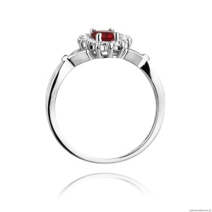 Pierścionek W182 Rubin 0,60ct białe złoto