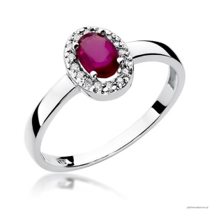 Pierścionek W330 Rubin 0,60ct białe złoto