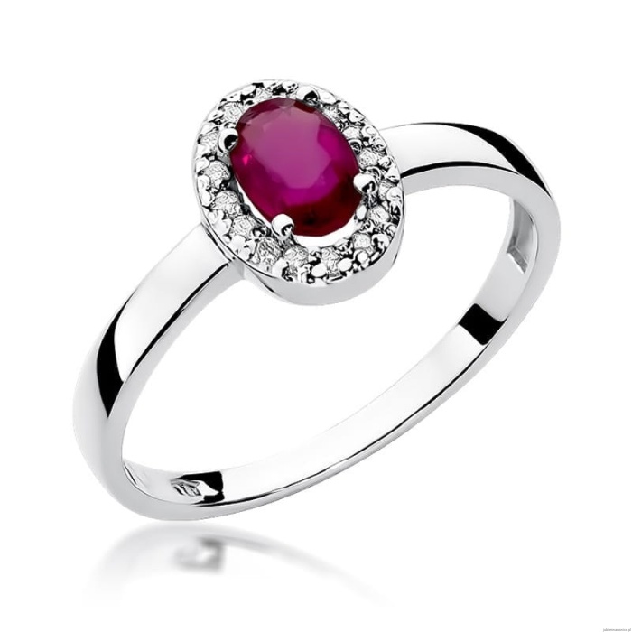 Pierścionek W330 Rubin 0,60ct białe złoto