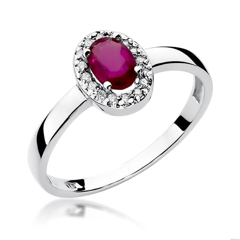 Pierścionek W330 Rubin 0,60ct białe złoto
