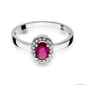 Pierścionek W330 Rubin 0,60ct białe złoto