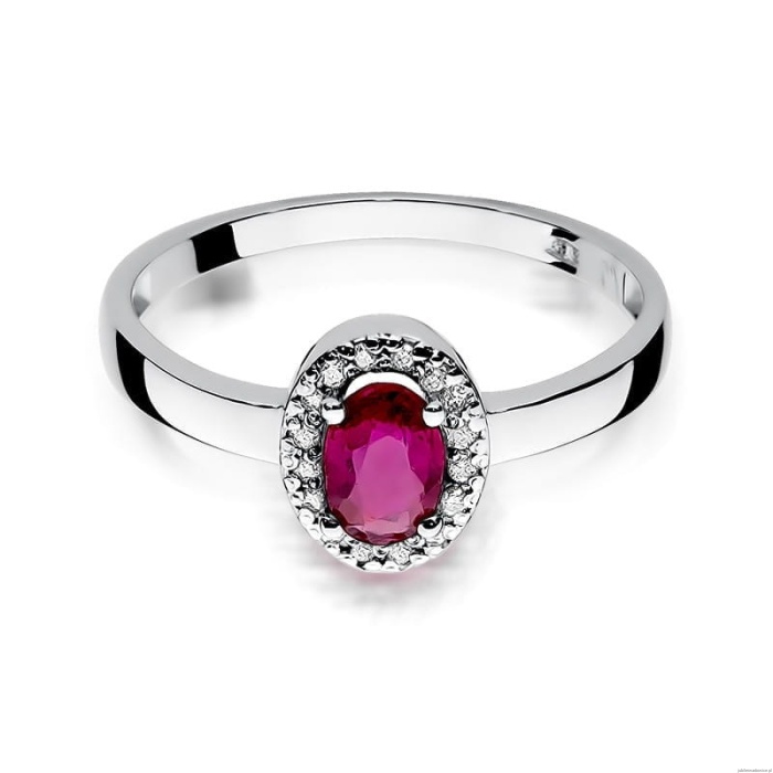 Pierścionek W330 Rubin 0,60ct białe złoto