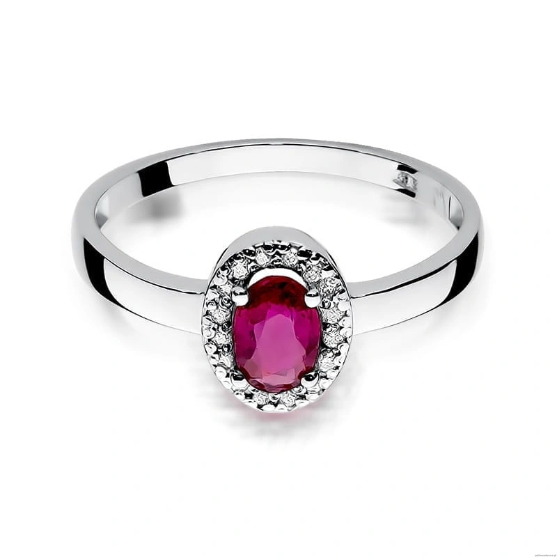 Pierścionek W330 Rubin 0,60ct białe złoto