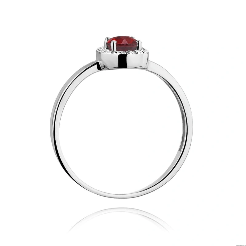 Pierścionek W330 Rubin 0,60ct białe złoto
