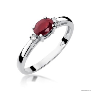 Pierścionek W006 Rubin 0,60ct białe złoto