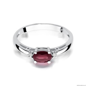 Pierścionek W006 Rubin 0,60ct białe złoto