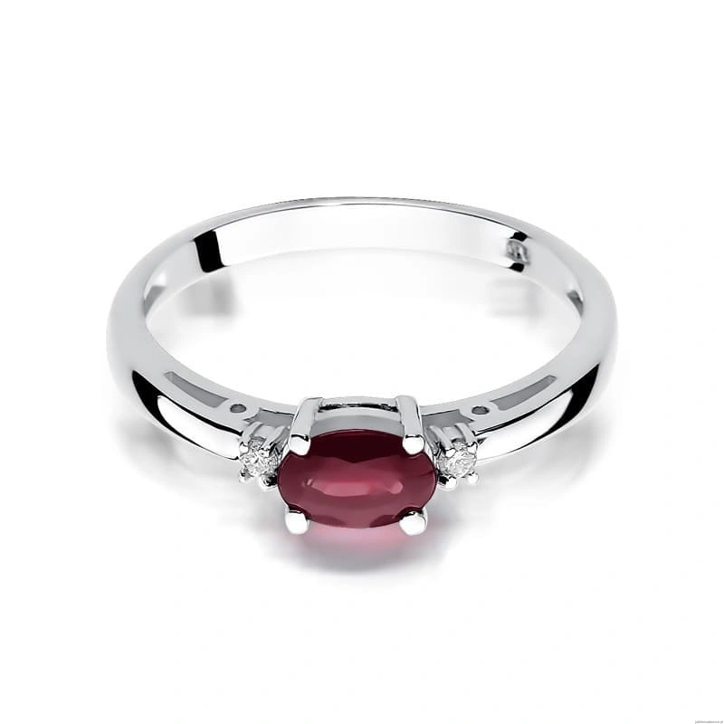 Pierścionek W006 Rubin 0,60ct białe złoto