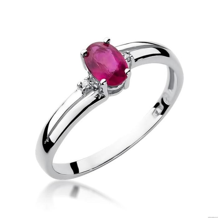 Pierścionek W068 Rubin 0,60ct białe złoto