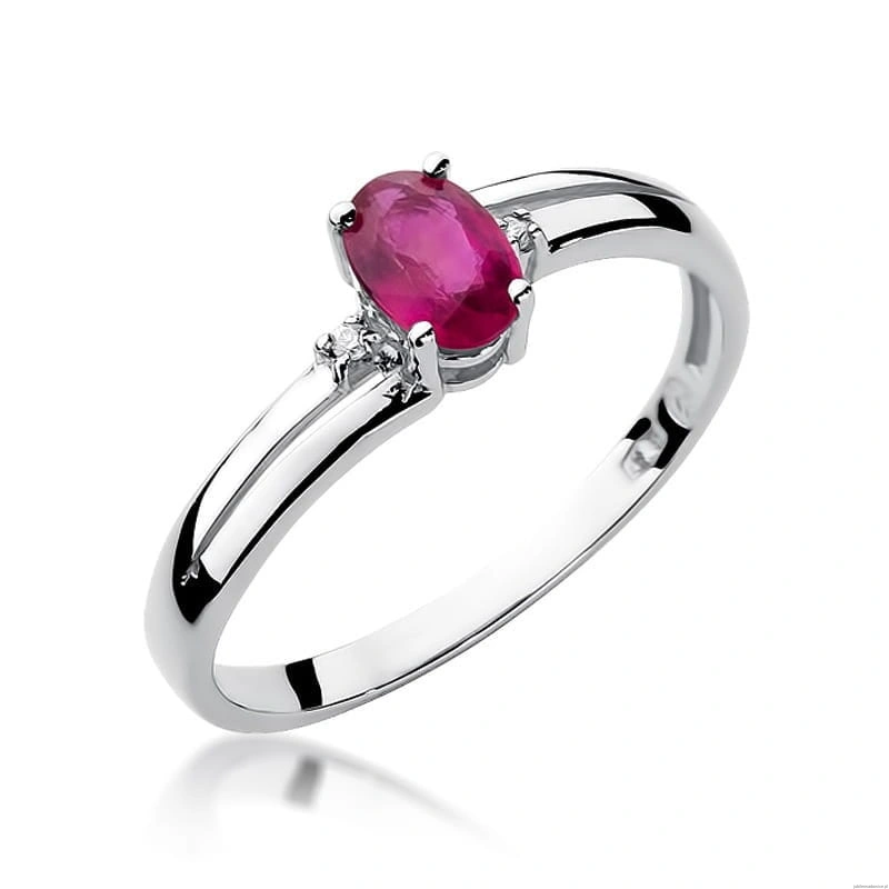 Pierścionek W068 Rubin 0,60ct białe złoto