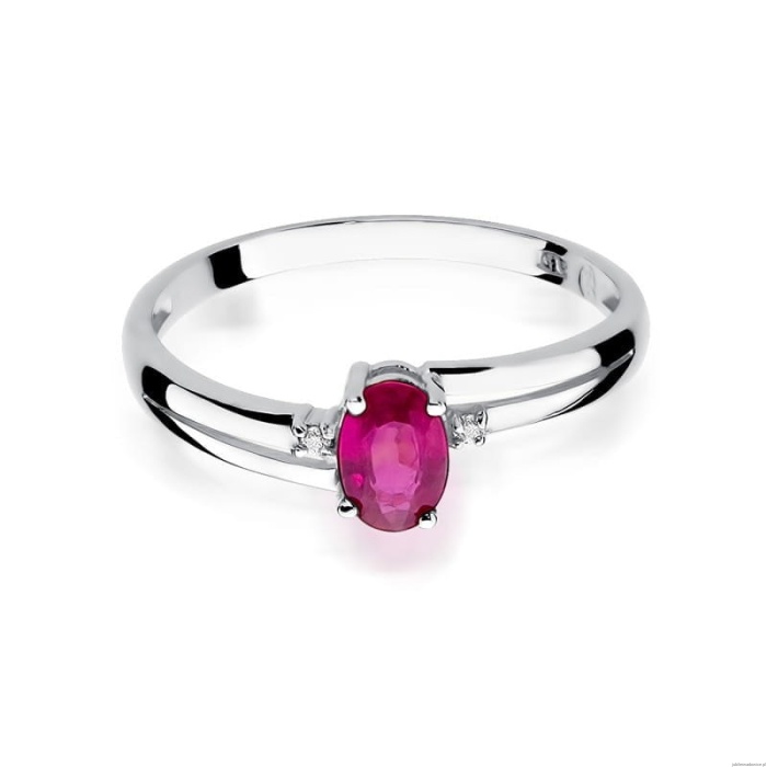 Pierścionek W068 Rubin 0,60ct białe złoto
