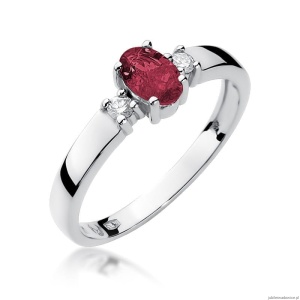 Pierścionek W264 Rubin 0,60ct białe złoto