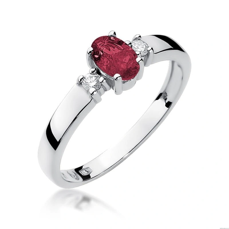 Pierścionek W264 Rubin 0,60ct białe złoto