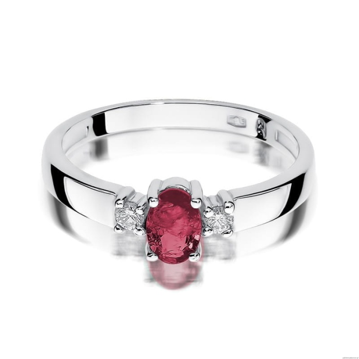 Pierścionek W264 Rubin 0,60ct białe złoto