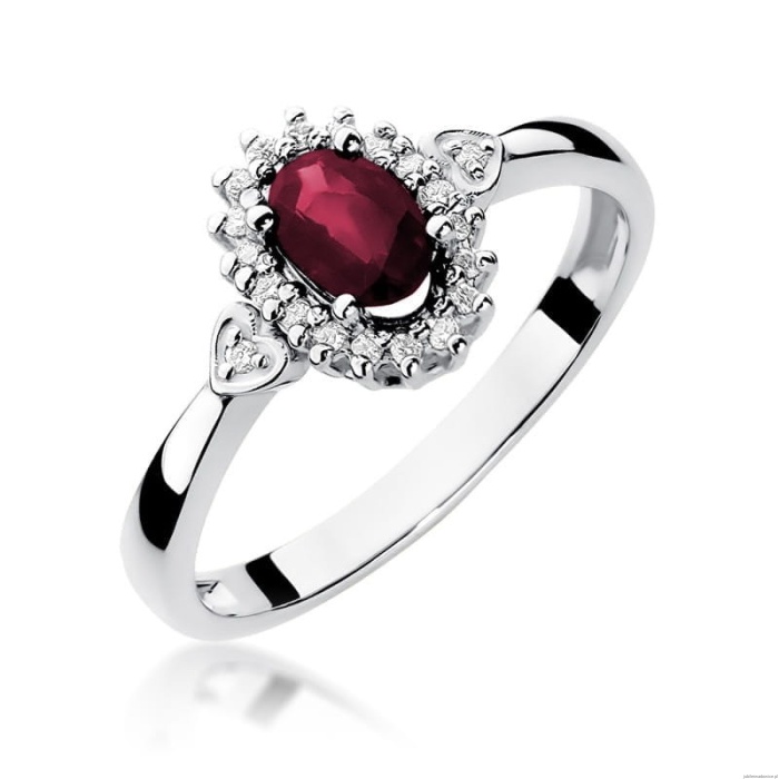 Pierścionek W312 Rubin 0,60ct białe złoto