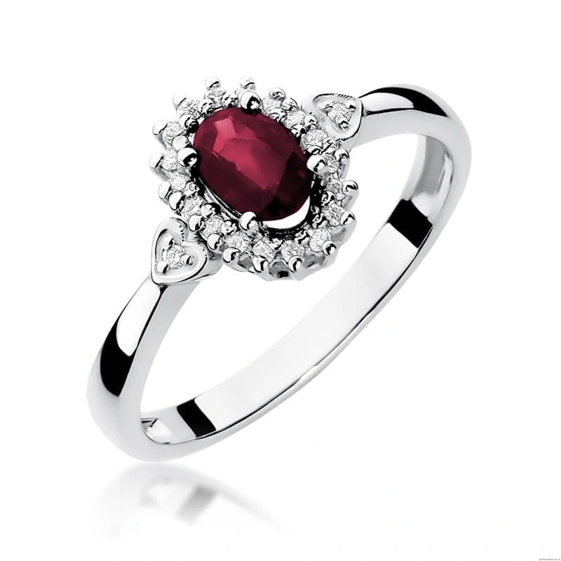 Pierścionek W312 Rubin 0,60ct białe złoto