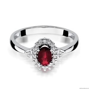 Pierścionek W312 Rubin 0,60ct białe złoto