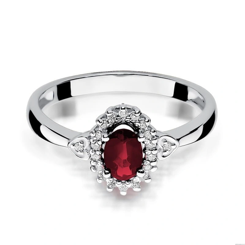 Pierścionek W312 Rubin 0,60ct białe złoto