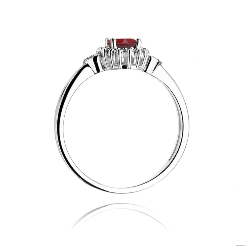 Pierścionek W312 Rubin 0,60ct białe złoto