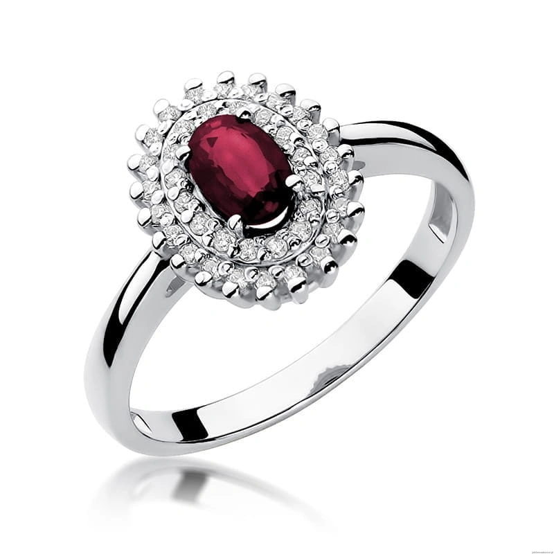 Pierścionek W303 Rubin 0,60ct białe złoto