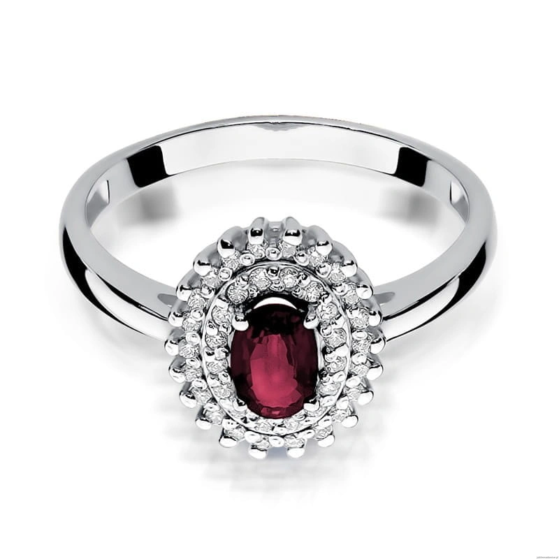 Pierścionek W303 Rubin 0,60ct białe złoto