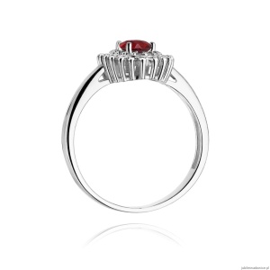 Pierścionek W303 Rubin 0,60ct białe złoto