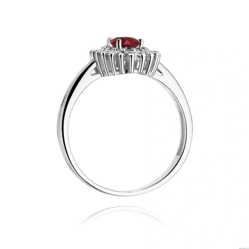 Pierścionek W303 Rubin 0,60ct białe złoto