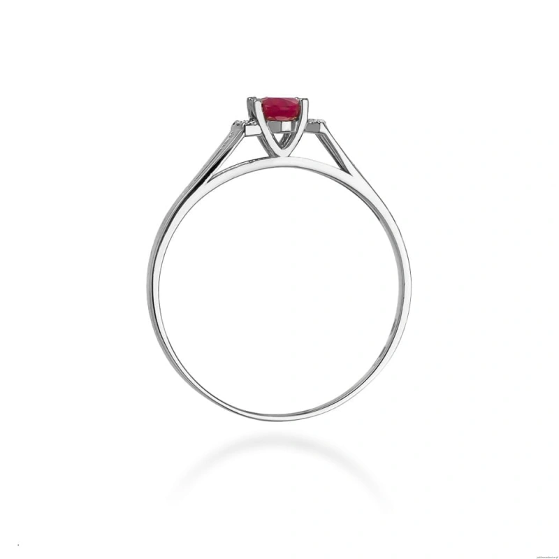 Pierścionek W005 Rubin 0,60ct białe złoto