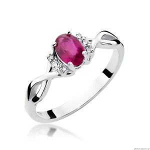 Pierścionek W019 Rubin 0,60ct białe złoto