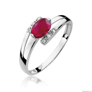 Pierścionek W119 Rubin 0,60ct białe złoto