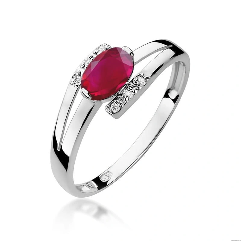 Pierścionek W119 Rubin 0,60ct białe złoto