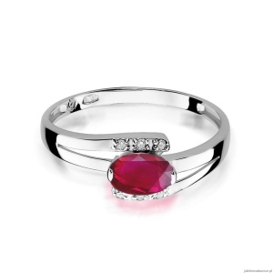 Pierścionek W119 Rubin 0,60ct białe złoto
