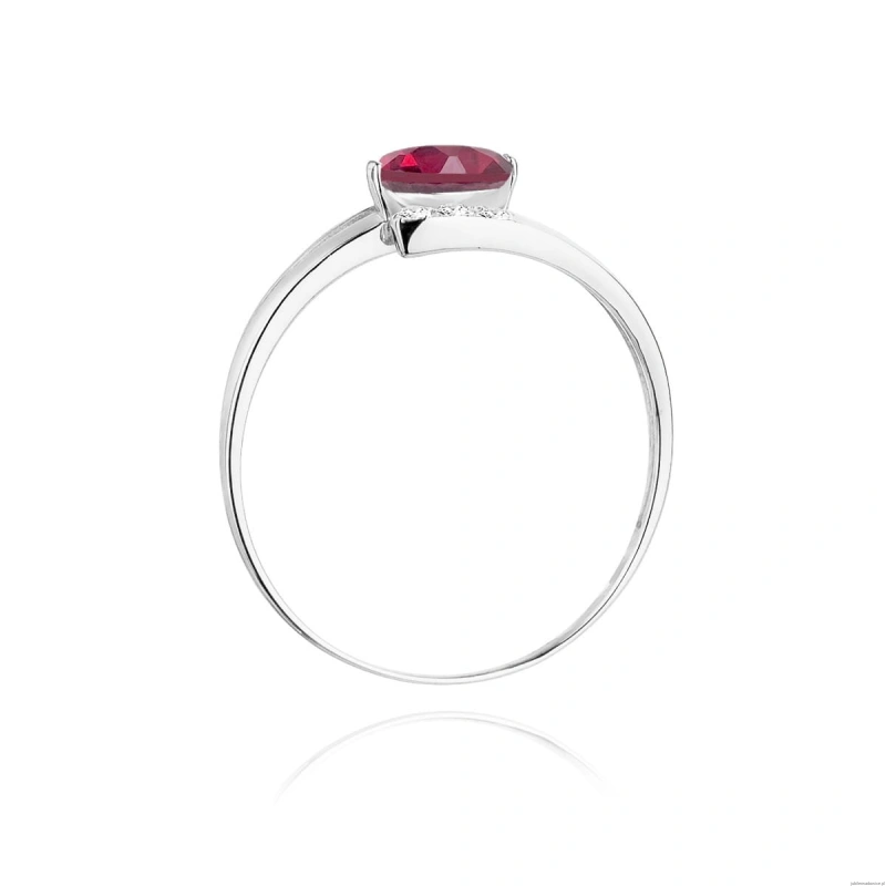 Pierścionek W119 Rubin 0,60ct białe złoto