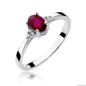 Pierścionek W301 Rubin 0,60ct białe złoto