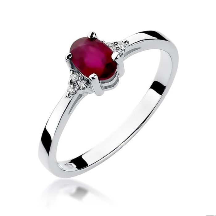 Pierścionek W301 Rubin 0,60ct białe złoto