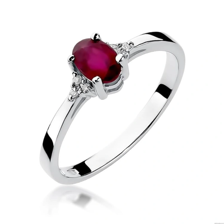 Pierścionek W301 Rubin 0,60ct białe złoto