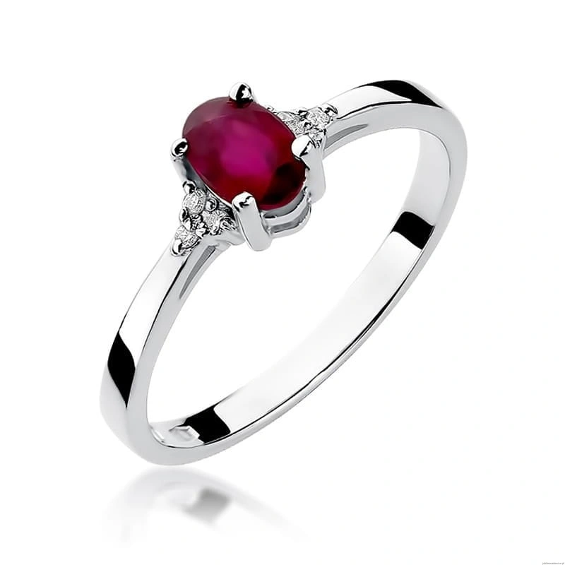 Pierścionek W301 Rubin 0,60ct białe złoto