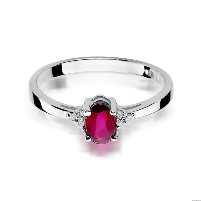 Pierścionek W301 Rubin 0,60ct białe złoto