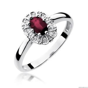 Pierścionek W304 Rubin 0,60ct białe złoto