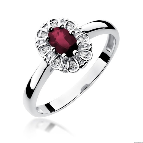 Pierścionek W304 Rubin 0,60ct białe złoto