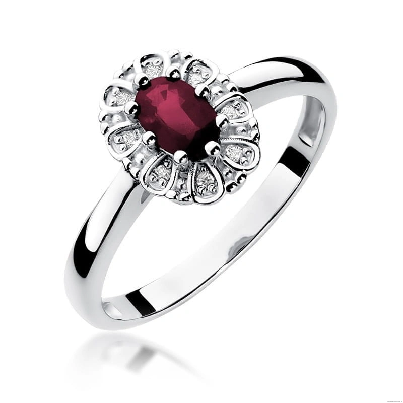 Pierścionek W304 Rubin 0,60ct białe złoto