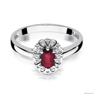 Pierścionek W304 Rubin 0,60ct białe złoto