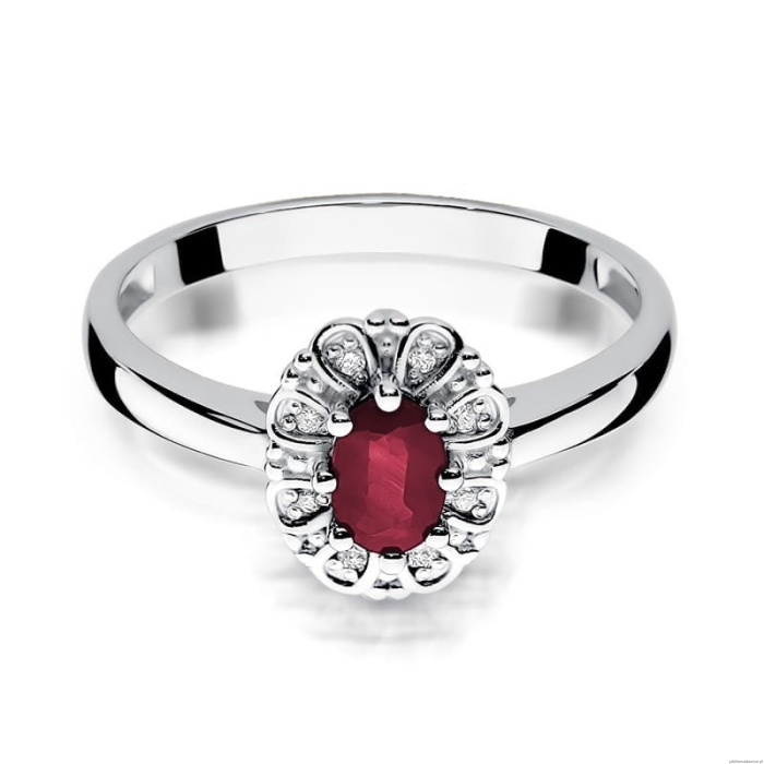 Pierścionek W304 Rubin 0,60ct białe złoto