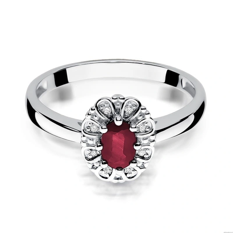 Pierścionek W304 Rubin 0,60ct białe złoto