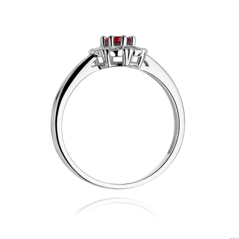 Pierścionek W304 Rubin 0,60ct białe złoto