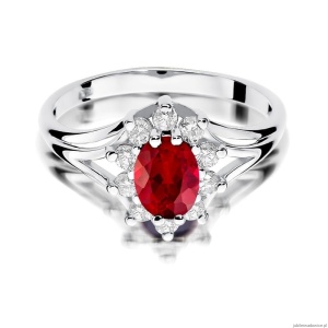 Pierścionek W037 Rubin 1,00ct białe złoto