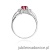 Pierścionek W037 Rubin 1,00ct białe złoto