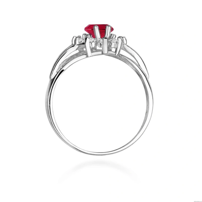 Pierścionek W037 Rubin 1,00ct białe złoto