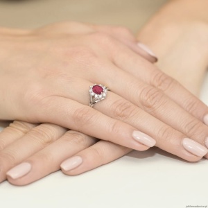 Pierścionek W037 Rubin 1,00ct białe złoto