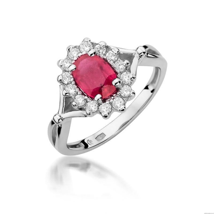 Pierścionek W182 Rubin 1,00ct białe złoto