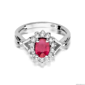 Pierścionek W182 Rubin 1,00ct białe złoto